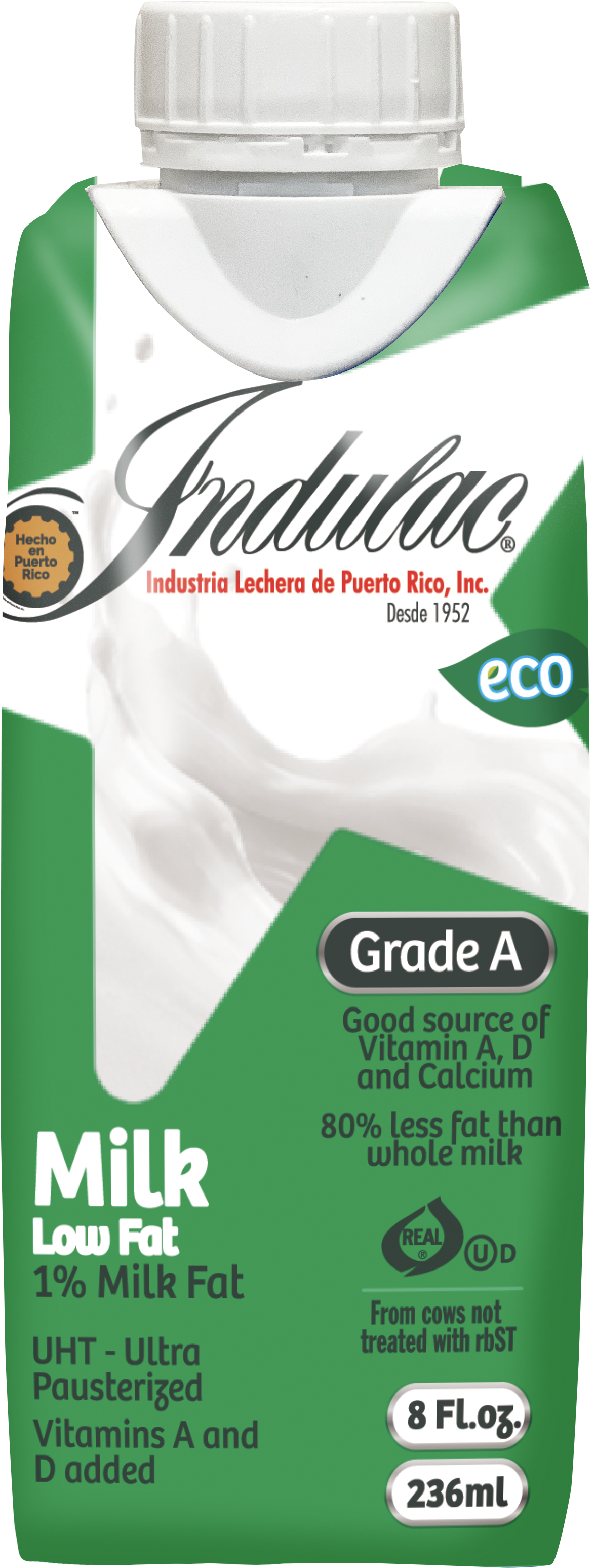 Leche Indulac Regular 1% 8oz